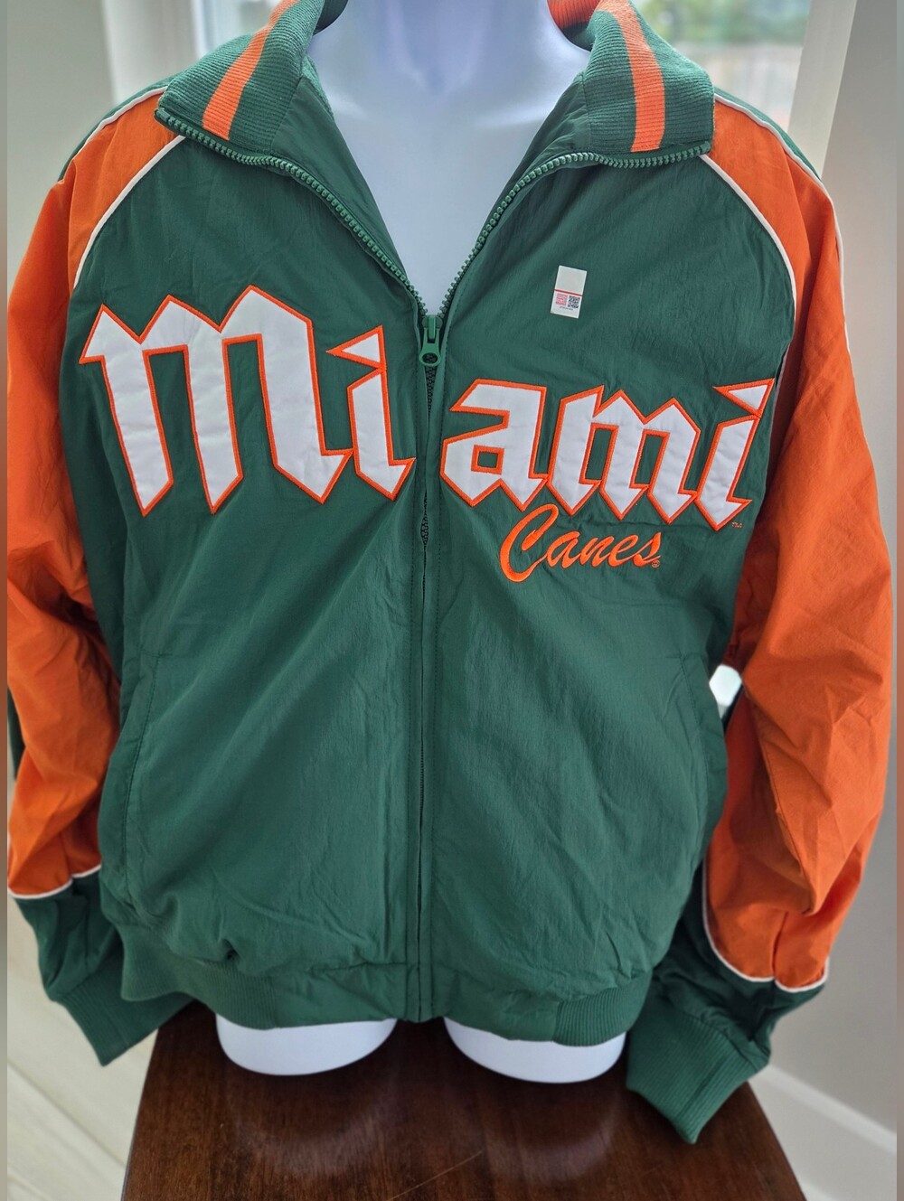 Hollister University of Miami Hurricanes Graphic Windbreaker Jacket Large